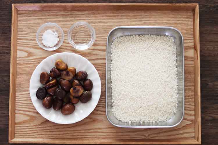 4人分の材料｜＜むき甘栗＞を使った「栗ごはん」幼稚園・保育園の人気の給食レシピ（富喜屋オリジナル食育レシピ）