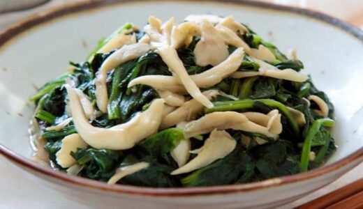 「まいたけとほうれん草の和え物」お母さんの味・昭和の和食（食育レシピ）