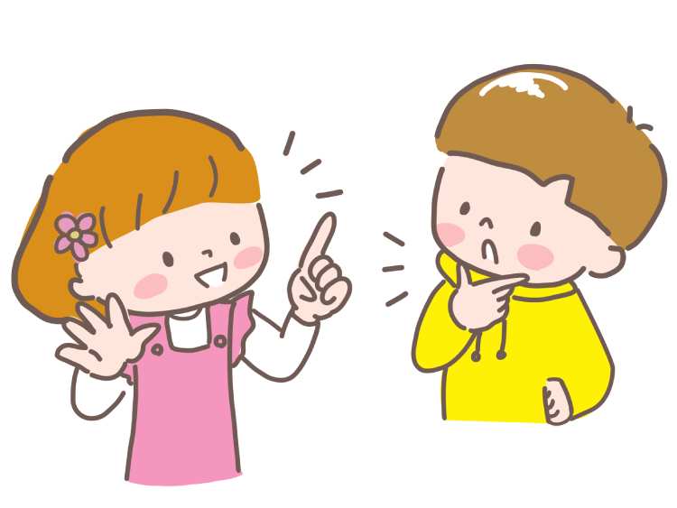 野菜の知識をこども同士が話している