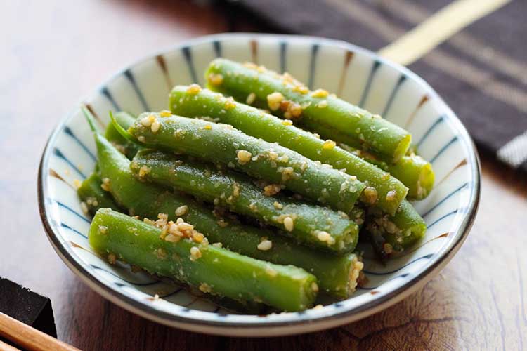 「いんげんの胡麻和え（ごまあえ）」お母さんの味・昭和の和食レシピ