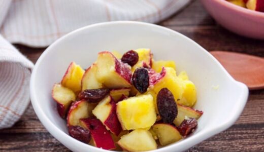 「さつまいもとレーズンのサラダ」幼稚園・保育園の人気の給食レシピ（富喜屋オリジナル食育レシピ）