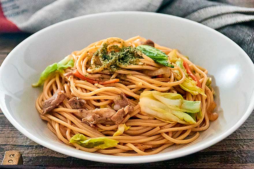 「焼きそばパスタ」幼稚園・保育園の人気の給食レシピ（富喜屋オリジナル食育レシピ）